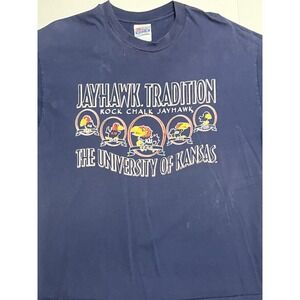 KU Jayhawk Tradition Mascots Through the‎ Years Y2K Vintage Tee Shirt